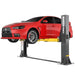BendPak 10AP-SRT 10,000‐lb. Capacity SHORT-RISE 2 Post Car Lift shown on a white background with the  Bendpak logo clearly visible on the support post- Mechanic Super Store