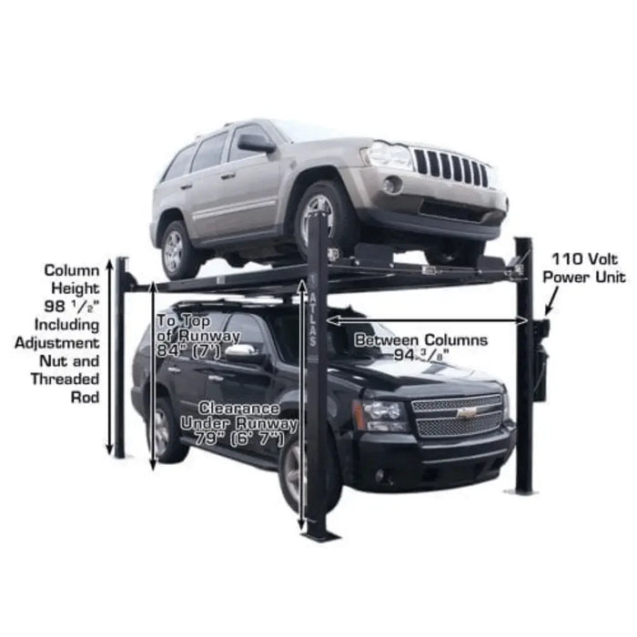 Atlas Garage PRO8000EXT Extra Tall 4 Post Portable Car Lift Hobbyist 8,000 lb. - Mechanic Super Store
