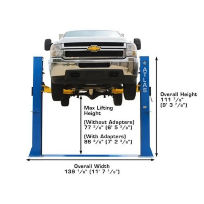 Atlas BP10000X Commercial Grade Baseplate 10,000 lb. Capacity 2-Post Lift - Mechanic Super Store