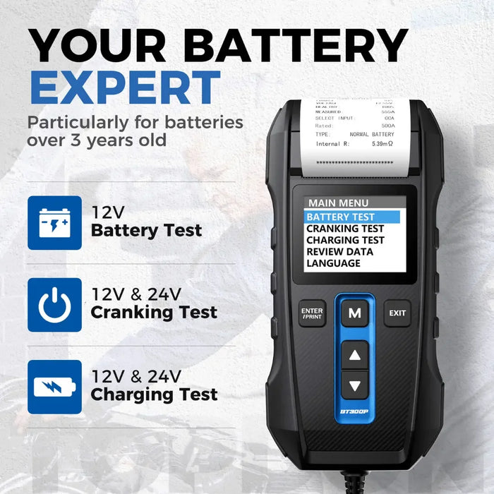 Topdon USA BT300P Battery Tester - Mechanic Super Store