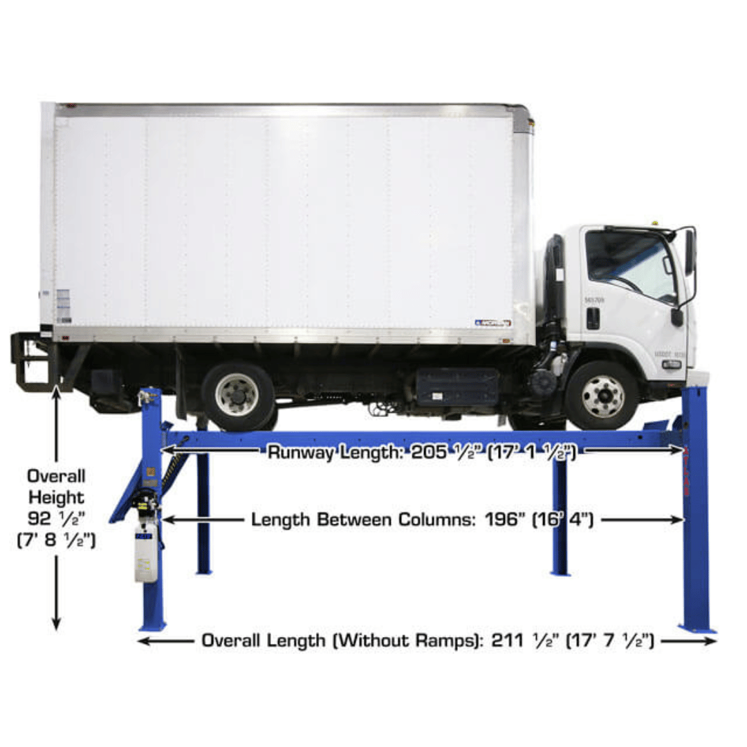 Atlas Platinum PVL14 4-Post Lift + RJ7000 Rolling Bridge Jacks ALI Certified Combo
