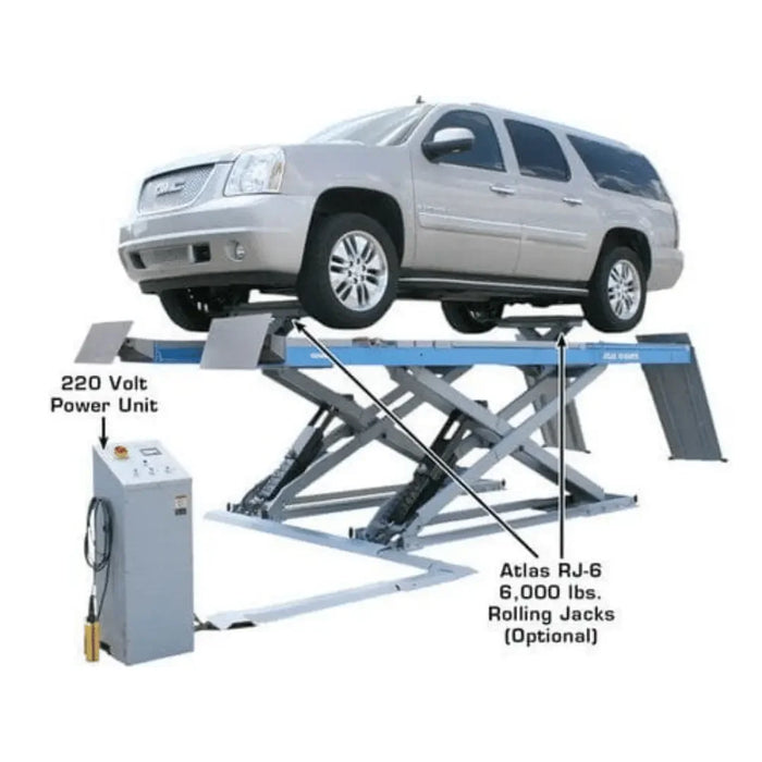 Atlas 12ASL Scissor Lift and RJ-6 Rolling Jack Combo - Mechanic Super Store