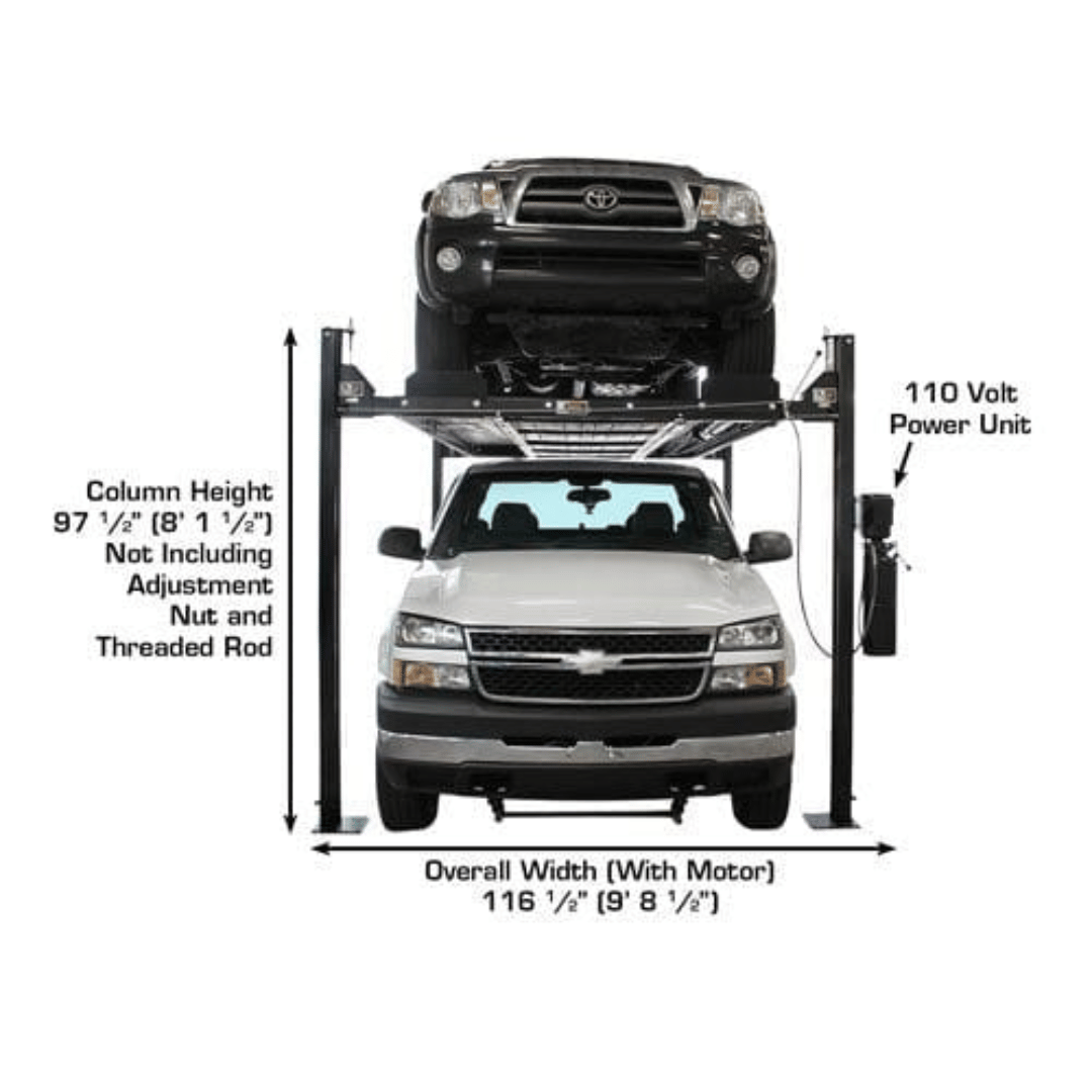 Atlas Garage PRO8000EXT-L 4 Post Lift + RJ35 Sliding Jacks Combo