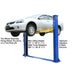 Atlas 9KBPX 9,000 lb Baseplate 2 Post Vehicle Lift with a sedan loaded showcasing the maximum lifting height of 74.5" - Mechanic Super Store