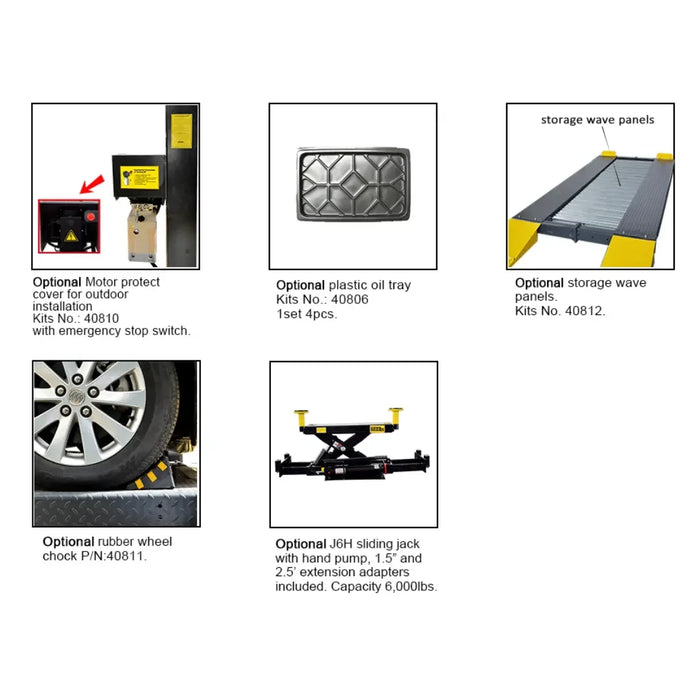 Amgo 409-DPX 9,000 lb Double Parking 4 Post Lift - Mechanic Super Store