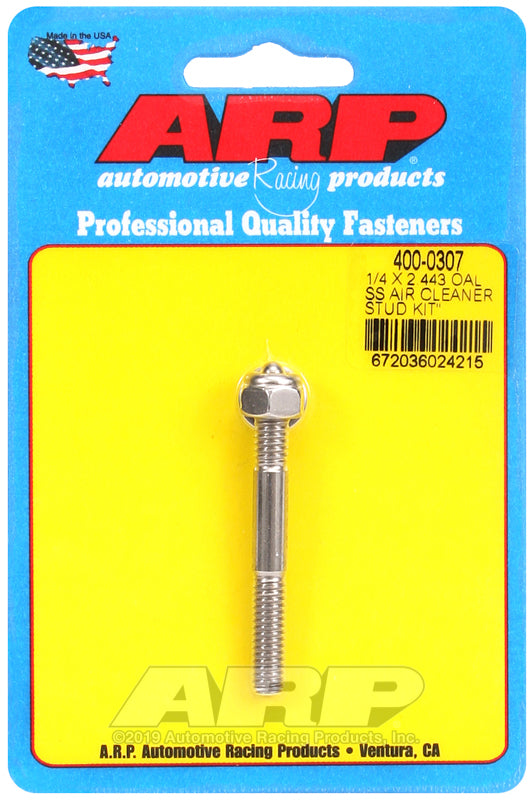 ARP 1/4 x 2.443 SS air cleaner stud kit