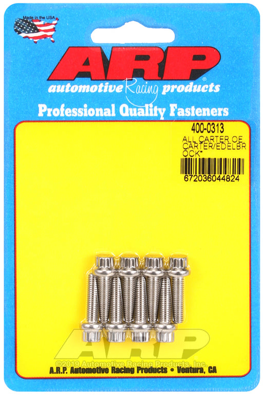 ARP All Carter OE/Carter/Edelbrock (Performer & Thunder Series) carburetor bolt kit