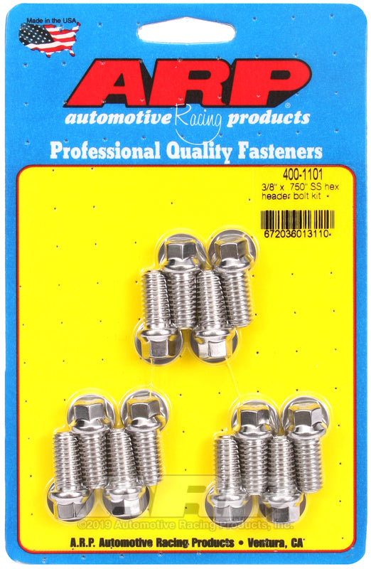 ARP 3/8 x .750 SS hex header bolt kit