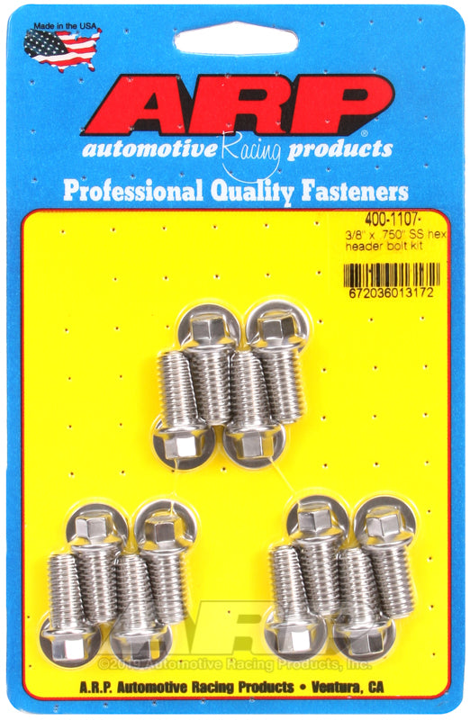 ARP 3/8 x .750 SS hex header bolt kit