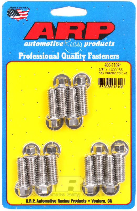 ARP 3/8 x 1.000 SS hex header bolt kit