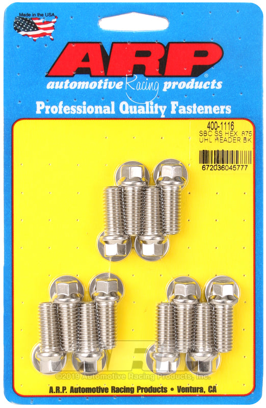 ARP SB Chevy SS hex .875 UHL header bolt kit