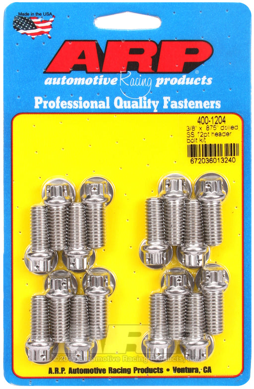 ARP 3/8 x .875 drilled SS 12pt header bolt kit