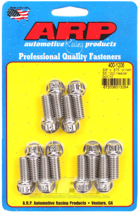 ARP 3/8 x .875 drilled SS 12pt header bolt kit