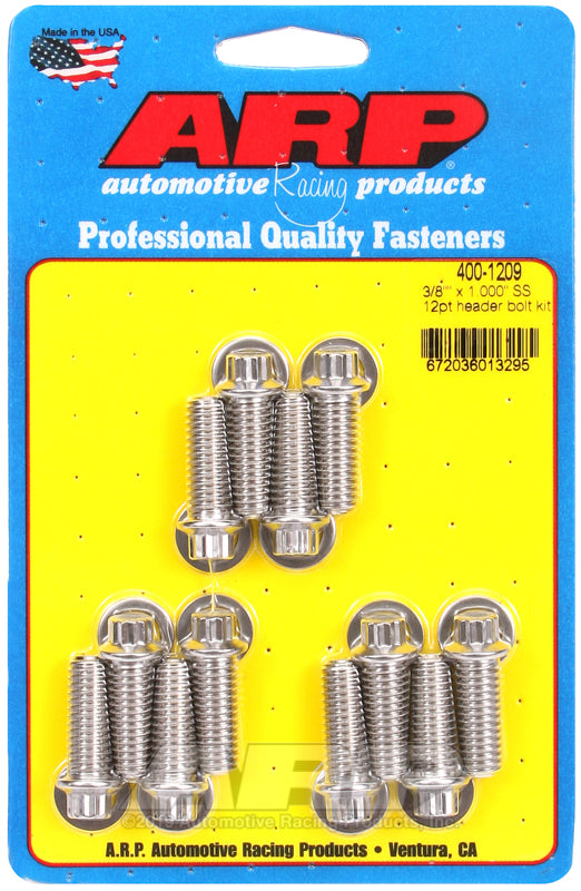 ARP 3/8 x 1.000 SS 12pt header bolt kit