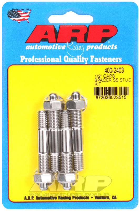 ARP 1/2" Spacer SS carburetor stud kit