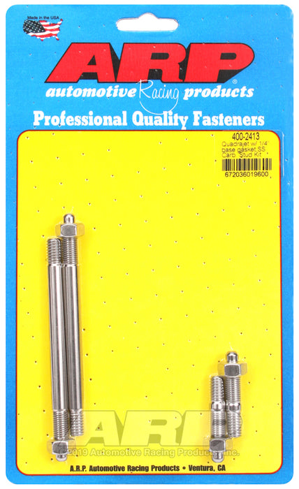ARP Quadrajet with 1/4" base gasket, SS carb stud kit