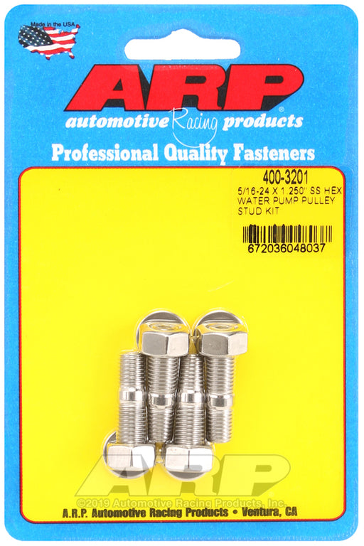 ARP 5/16-24 X 1.250 SS hex water pump pulley stud kit
