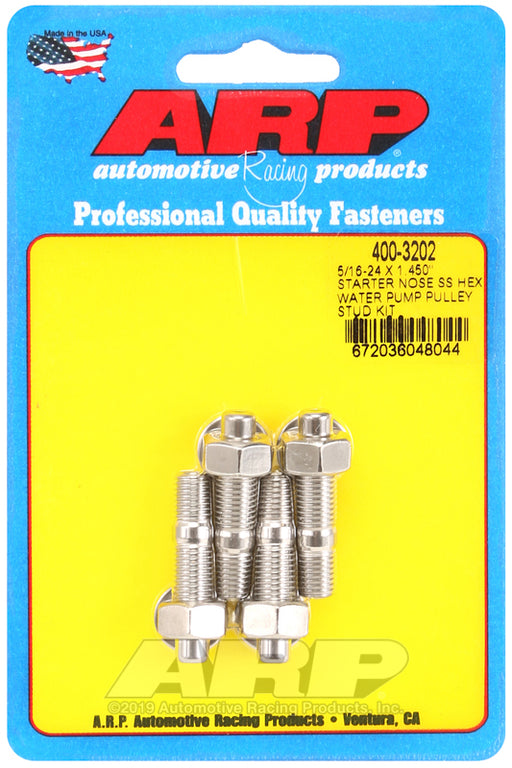ARP 5/16-24 X 1.450 starter nose SS hex water pump pulley stud kit