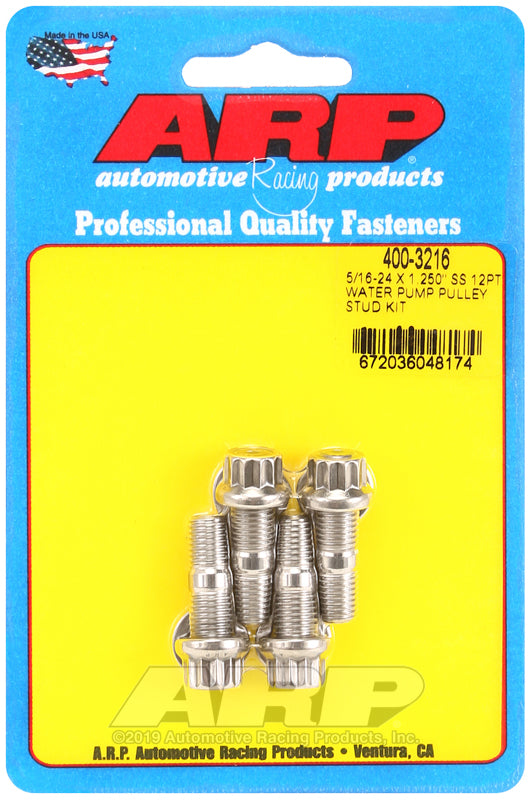 ARP 5/16-24 X 1.250 SS 12pt water pump pulley stud kit