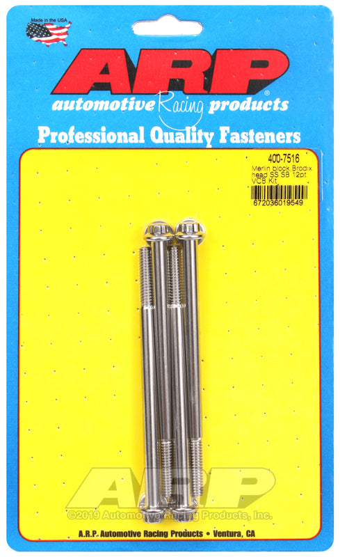 ARP Merlin block, Brodix head SB 12pt valve cover bolt kit