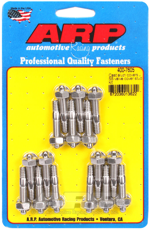 ARP Cast alum covers SS valve cover stud kit