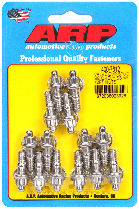 ARP BB Chevy stamped steel covers SS 12 pt valve cover stud kit