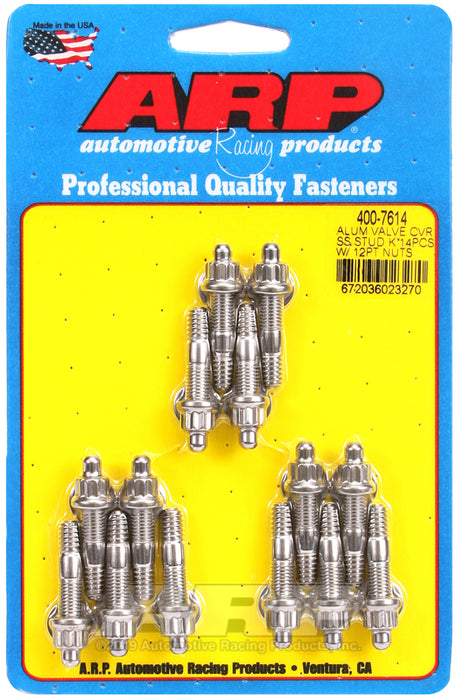 ARP Cast alum covers SS 12pt valve cover stud kit, 14pc