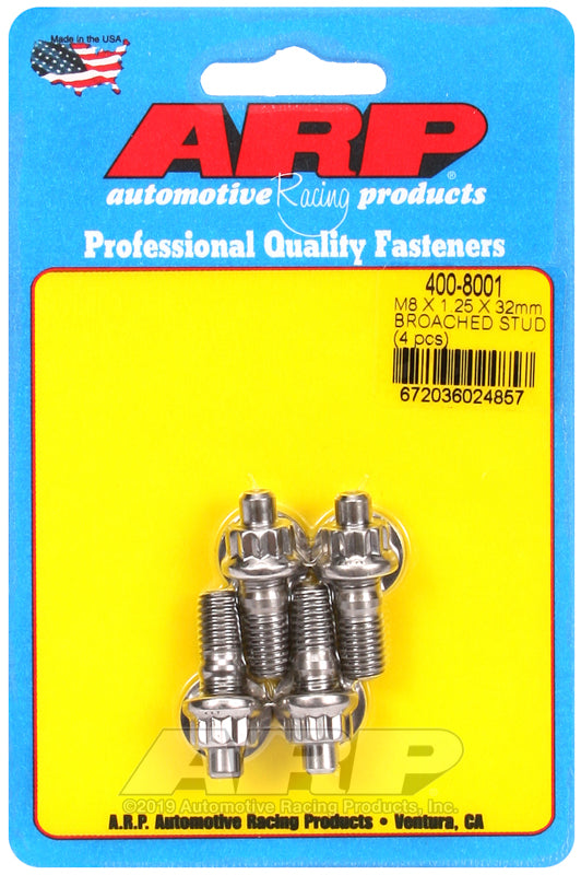 ARP M8 X 1.25 X 32mm broached stud kit - 4pcs