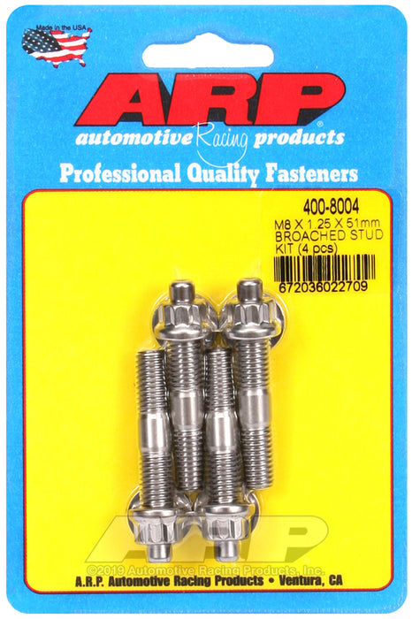 ARP M8 X 1.25 X 51mm broached stud kit - 4pcs