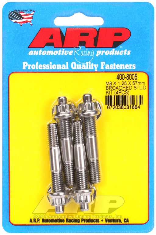 ARP M8 X 1.25 X 57mm broached stud kit - 4pcs