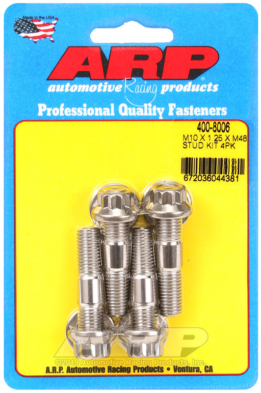 ARP M10 X 1.25 X 48mm broached stud kit 4pcs