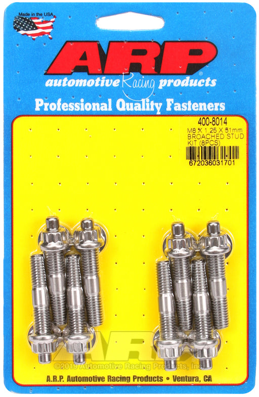 ARP M8 X 1.25 X 51mm broached stud kit - 8pcs