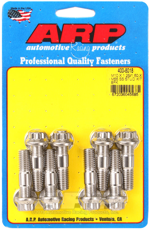ARP M10 X 1.25/1.50 X 48mm broached stud kit 8pcs