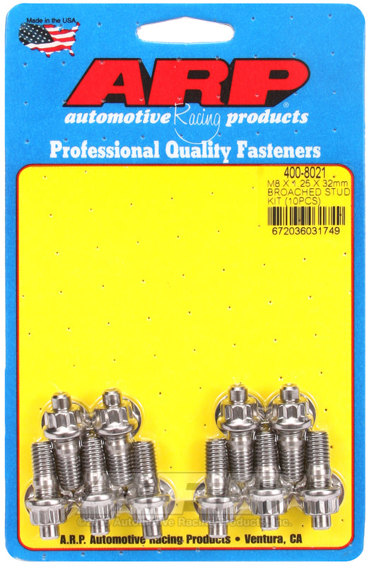 ARP M8 X 1.25 X 32mm broached stud kit - 10pcs