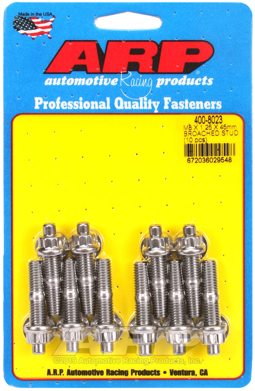 ARP M8 X 1.25 X 45mm broached stud kit - 10pcs