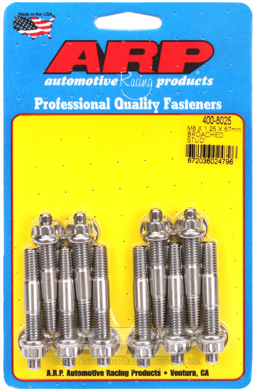 ARP M8 X 1.25 X 57mm broached stud kit - 10pcs