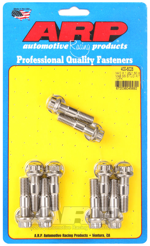 ARP M10 X 1.25/1.50 X 48mm broached stud kit 10pcs