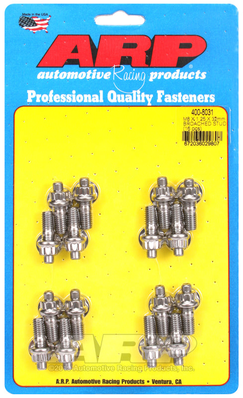 ARP M8 X 1.25 X 32mm broached stud kit - 16pcs