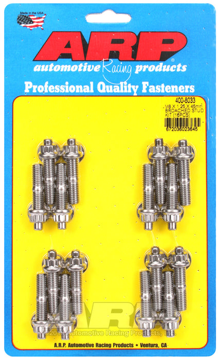 ARP M8 X 1.25 X 45mm broached stud kit - 16pcs