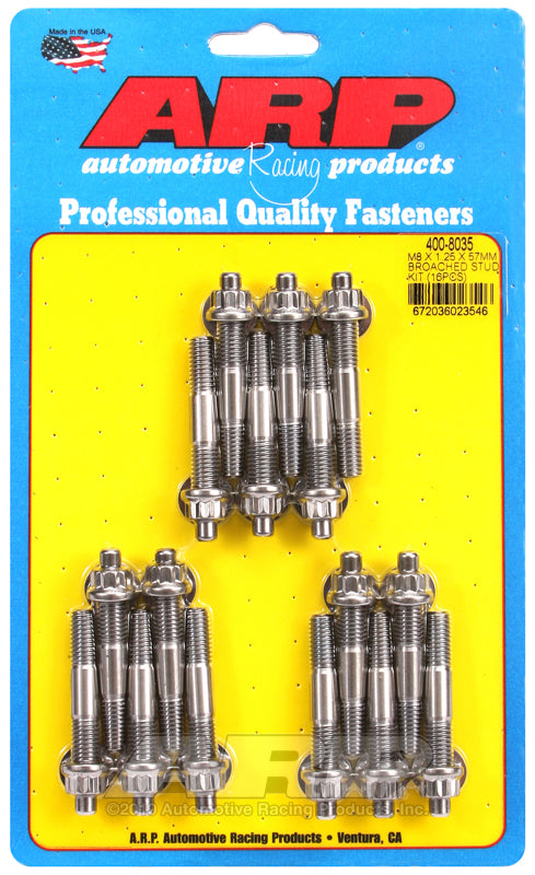 ARP M8 X 1.25 X 57mm broached stud kit - 16pcs