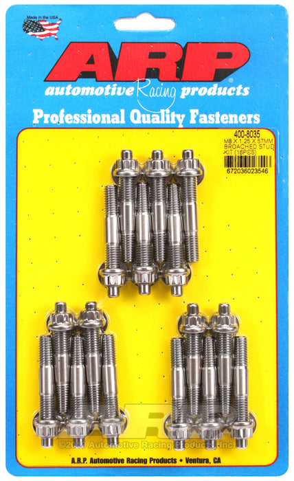 ARP M8 X 1.25 X 57mm broached stud kit - 16pcs