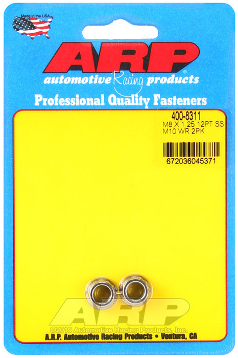 ARP M8 X 1.25 (M10 wr) SS 12pt nut kit