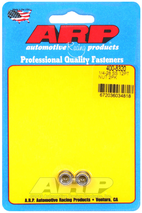 ARP 1/4-28 SS 12pt nut kit