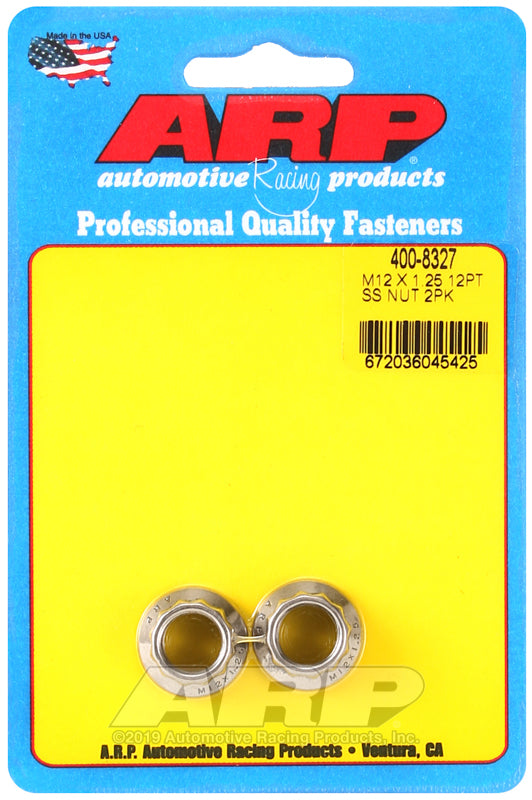 ARP M12 X 1.25 (M14 wr) SS 12pt nut kit