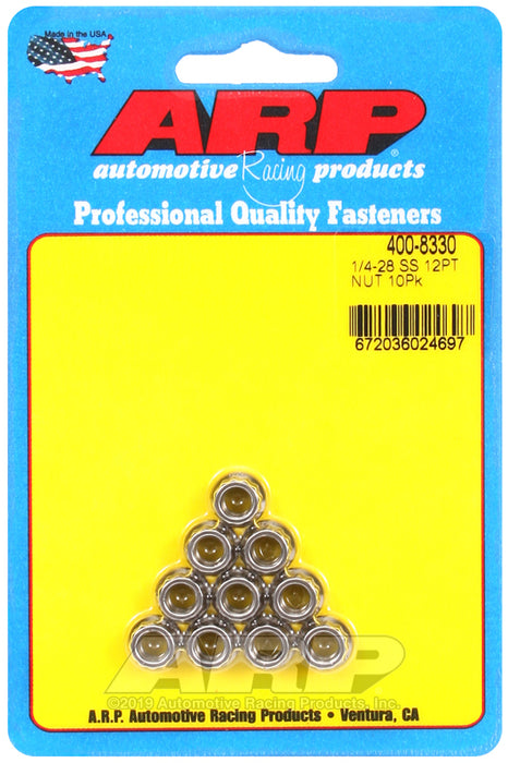 ARP 1/4-28 SS 12pt nut kit