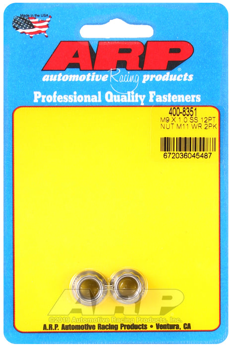 ARP M9 X 1.00 (M11 wr) SS 12pt nut kit