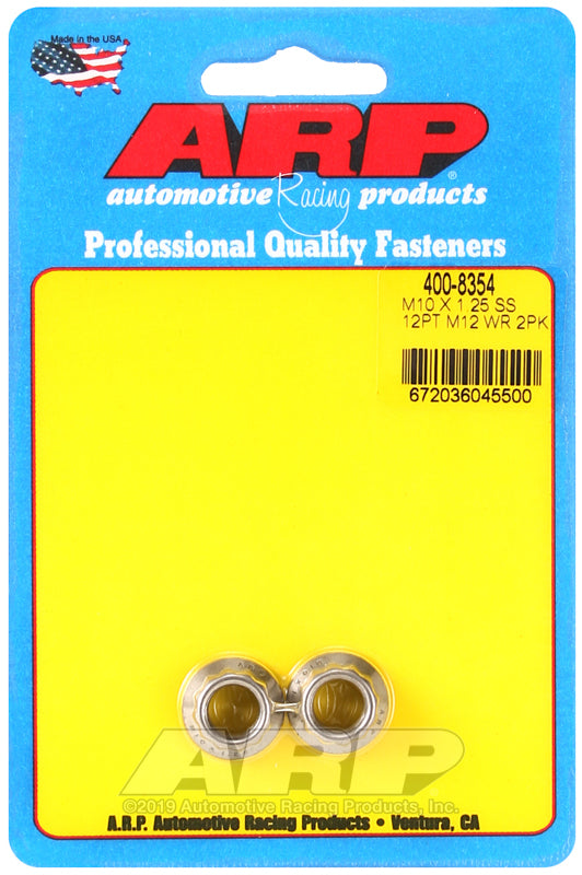 ARP M10 X 1.25 (M12 wr) SS 12pt nut kit