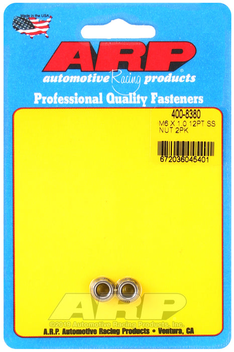 ARP M6 X 1.00 (M8 wr) SS 12pt nut kit