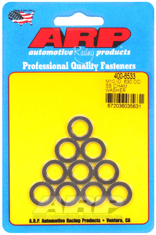 ARP M10ID .630OD SS chamfer washers