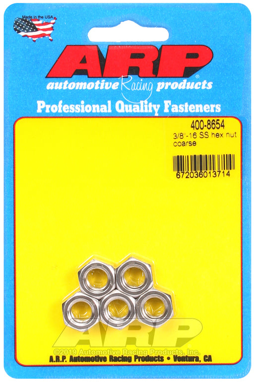 ARP 3/8-16 SS coarse hex nut kit